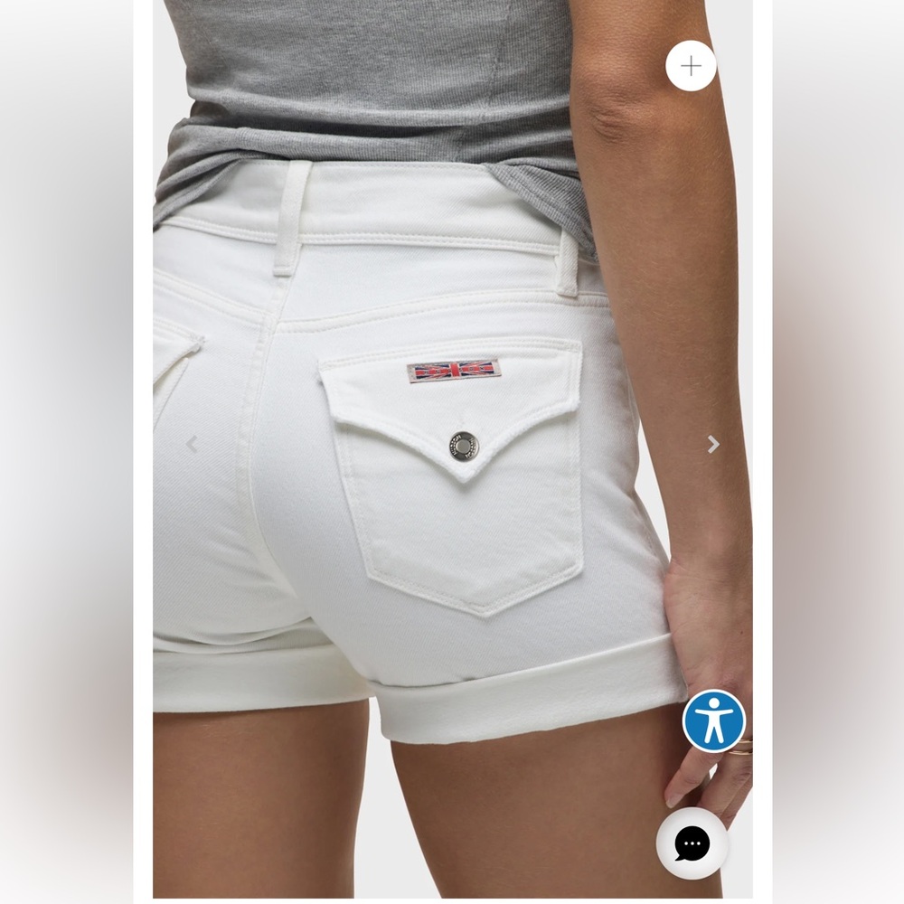 Hudson Croxley Mid Thigh Short - White - Size 24 - Picture 4 of 11